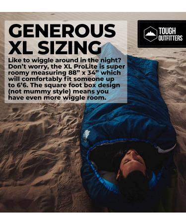 Extra Large All-Season Sleeping Bag for Adults - Waterproof & Compact with Compression Sack - Cold Weather & Summer Camping - 40-60F Temperature Rating - Buy Online on GoSupps.com