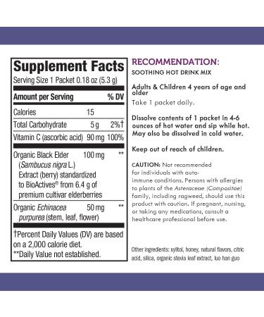 Nature's Way Sambucus Elderberry Hot Drink Mix with Vitamin C & Echinacea - 10 Count - Buy Online on GoSupps.com