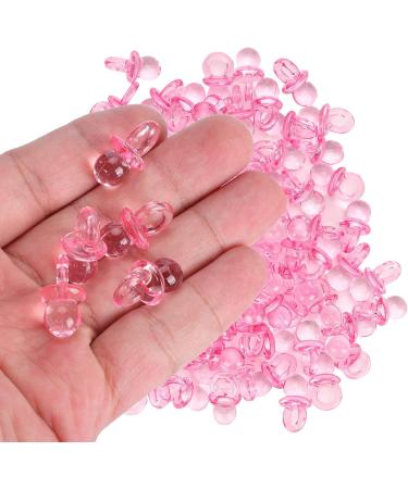 200 Mini Acrylic Baby Pacifiers - Pink Baby Shower Confetti Decorations & DIY Accessories - Buy Online on GoSupps.com