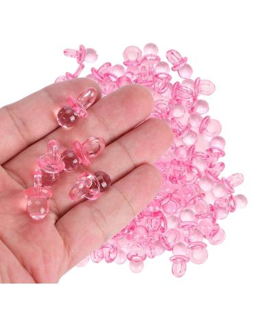 Qukaim Mini Pacifier 200pcs - Pink Acrylic Baby Nipple for Baptism Birthday Gifts & Baby Shower Decorations - International Shipping Available - Buy Online on GoSupps.com