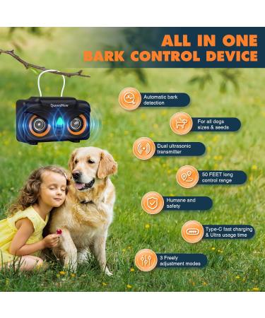 Anti Barking Device 50FT Range Quiet Mini Bark Control Device with Dual Speakers 3 Modes Sonic Bark Deterrents for Large Small Dogs Noiseless Bark Box Indoor Outdoor for Neighbor's Dog - Buy Online on GoSupps.com