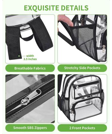 MAY TREE Clear Backpack Stadium Approved 12126 with Breathable Shoulder Straps  Clear Mini Backpack for Girls and Boys  Heavy Duty Clear Backpack for Sport Event School Festival Concert- Black - Buy Online on GoSupps.com