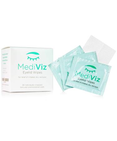 Mediviz Eyelid Cleanser Wipes   Gentle  Exfoliating  Hypoallergenic Eyelid Wipes   Cleansing Wipes for Itchy Eyes Helps Remove Lid Debris & Clear Crusted Matter   Eye Makeup Remover Wipes   30 count 30 Count (Pack of 1)