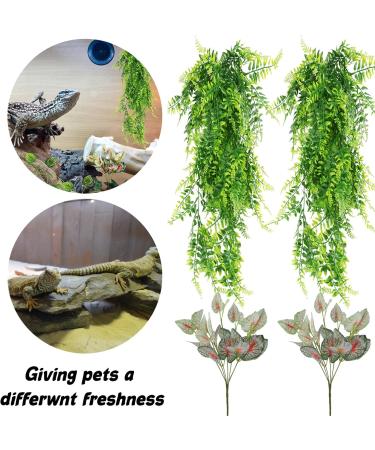 Quozio Hanging Plant Terrarium Accessories | Artificial Climbing Plants for Reptiles | Chameleon & Iguana Decoration - Buy Online on GoSupps.com