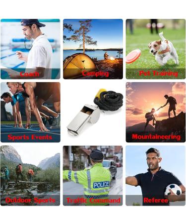 Stainless Steel Sports Whistle with Lanyard - Loud Crisp Sound for Referees, Coaches, Teachers - Ideal for Training, Survival, Emergency - Buy Online on GoSupps.com