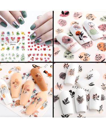 11 Sheets Water Transfer Nail Stickers Flower Leaves Sunflower Butterfly Nail Art Stickers Nail Decals Nail Water Decals Nail Art Decoration for Women Girls - Buy Online on GoSupps.com