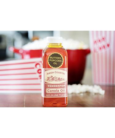 Amish Country Popcorn Butter Flavored Canola Oil - 16 oz Jar | Non-GMO, Gluten Free | Old Fashioned Popcorn Oil - Buy Online on GoSupps.com
