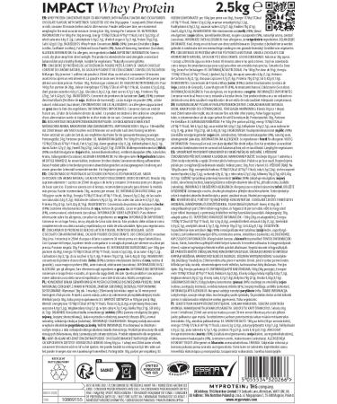  Myprotein Myprotein Impact Whey Protein - Chocolate Nut 2.5kg - 100 Serve - Buy Online on GoSupps.com