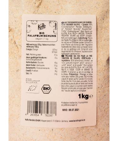 Koro Bio Falafel Mix 1kg - Ready-Made Vegan Chickpea Balls - Organic & Quick 10-Minute Preparation - Buy Online Worldwide - Buy Online on GoSupps.com