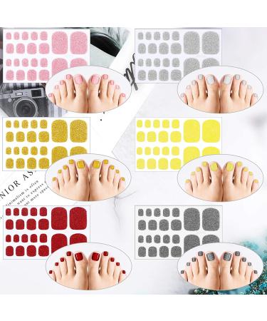 Glitter Toe Nail Wraps - Self-Adhesive Nail Polish Stickers - Solid Color Art Decals - Manicure Kit for Women & Girls - 12 Styles, 2 Nail Files (Chic Colors) - Buy Online on GoSupps.com