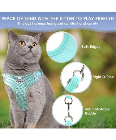 MOSTFUN Escape Proof Cat Harness and Leash Set | Adjustable Soft Mesh Design with Reflective Stripe | Ideal for Small to Medium Cats | Green - Buy Online on GoSupps.com