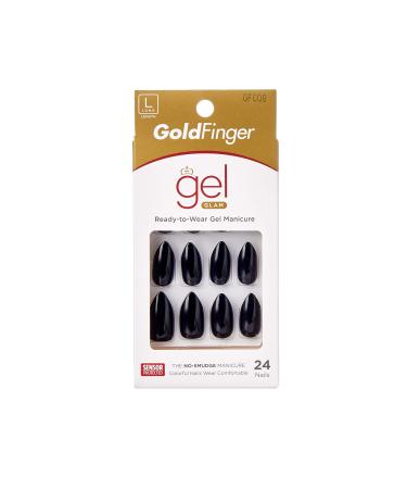 Gold Finger Full Cover Nails Gel Glam Ready to Wear Gel Manicure Long Nails