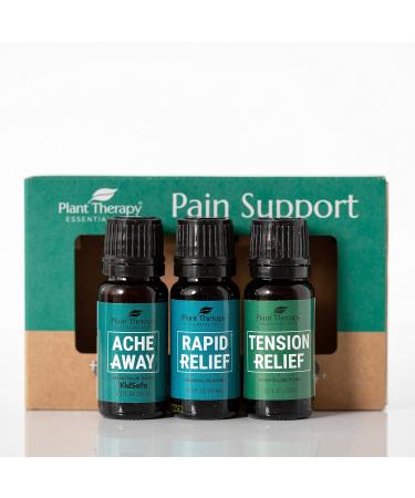 Plant Therapy Pain Support Essential Oil Blend Set - Ache Away Rapid Relief & Tension Relief - 10 mL Pure & Undiluted - Buy Online on GoSupps.com