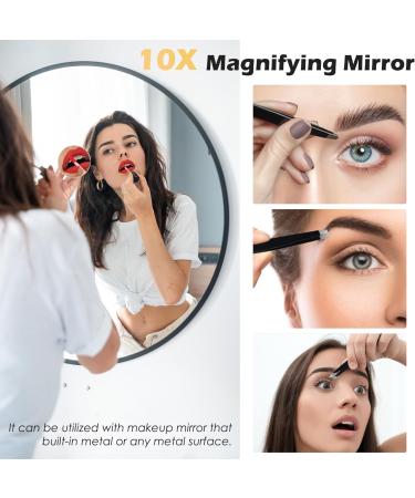 WangSelect Tweezers Set and 10X Magnifying Mirror Portable Magnified Travel Mirror and Professional Stainless Steel Tweezers Kit for Eyebrows Grooming Facial Hair Splinter and Ingrown Hair Removal - Buy Online on GoSupps.com