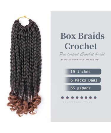 6 Packs Bob Box Braids Crochet Hair 10 Inch - Bohemian Curly Ends for Black Women - T30 Color - Buy Online on GoSupps.com