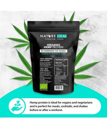 Nature Diet Organic Hemp Protein 1000g - Vegan Plant-Based Bio Protein Powder - Buy Online on GoSupps.com
