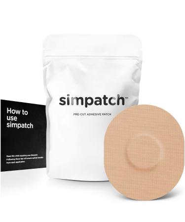 SIMPATCH Universal Adhesive Patch (25-Pack) - Waterproof Adhesive CGM Patches (Beige)