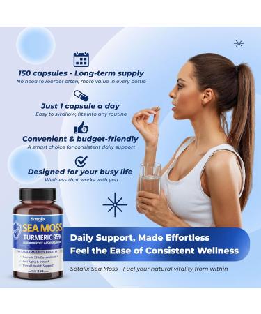 Sotalix Sea Moss Capsule with Ashwagandha Burdock Root Bladderwrack Turmeric - Powerful Natural Immunity Booster (150 Count (Pack of 1)) - Buy Online on GoSupps.com