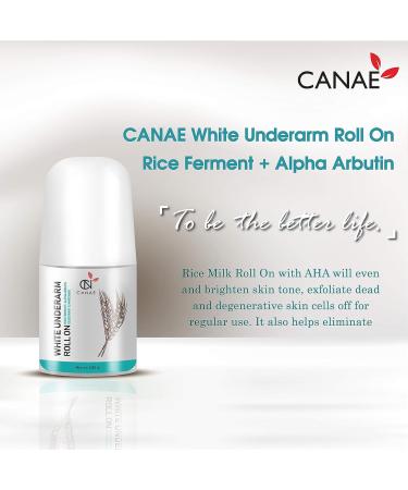 CANAE Underarm Skin Renewal Roll On: Best Natural Deodorant with Alpha Arbutin + Rice Ferment - Aluminum Free, for Sensitive Skin, Women and Men - Travel Size - Buy Online on GoSupps.com