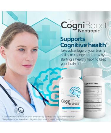 Pro Cogni Boost Brain Supplement - Top Memory & Clarity Blend - Our Best Pro Cogni Boost Nootropic Formulated for Overall Brain Health & Function - Think Cearly with Pro Cogniboost Brain Supplement - Buy Online on GoSupps.com