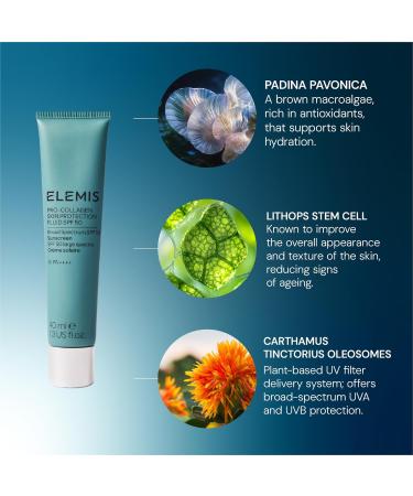 Elemis Pro-Collagen Skin Protection Fluid SPF 50 | Hydrating Face Sunscreen | Lightweight & Fast-Absorbing | 40ml - Buy Online on GoSupps.com