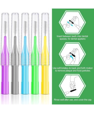 250 Piece Interdental Brush Set for Dental Hygiene - Teeth Cleaning Tool with Tooth Floss, Flossing Heads, and Dental Picks in Bright Colors - Buy Online on GoSupps.com