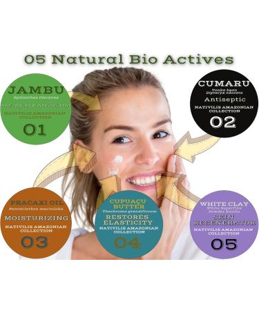 Nativilis HydraFacial 50 Natural Vegan Cream Face Neck Body - Jambu + Cumaru Concentrated + Cupuacu Butter + Pracaxi Oil + White Clay Day Night Anti-Aging Skincare Deep Hydration Moisturizing Copaiba - Buy Online on GoSupps.com