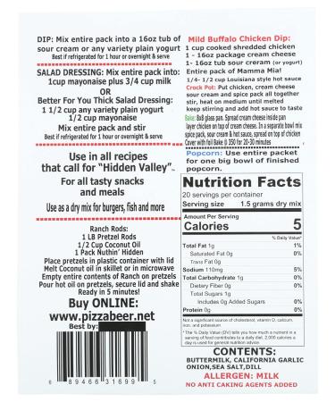 MAMMA MIA Ranch Mix - Flavorful Seasoning for Snacks | 1.16 OZ | International Shipping Available - Buy Online on GoSupps.com