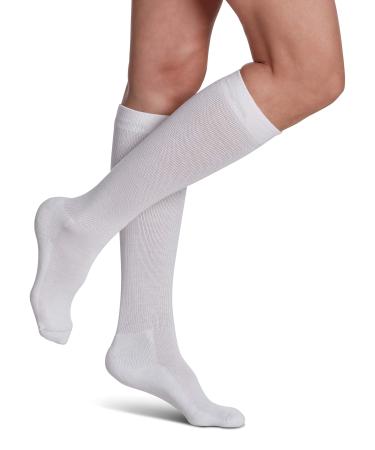 Sigvaris EVERSOFT Diabetic Sock 160 Knee-high Compression Socks 8-15 mmHg X-Large White