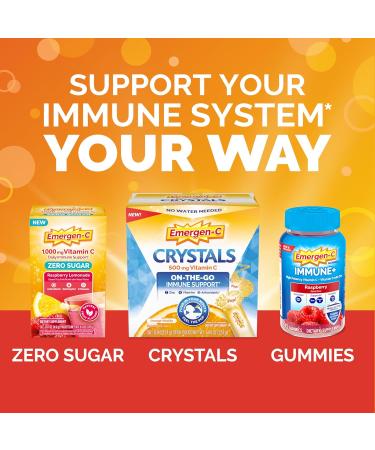 Emergen-C 1000mg Vitamin C Powder for Daily Immune Support Caffeine Free Vitamin C Supplements with Zinc and Manganese B Vitamins and Electrolytes Super Orange Flavor - 2 Count 0.64 Ounce (Pack of 1) - Buy Online on GoSupps.com