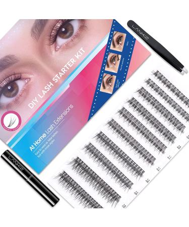 LANKIZ 12D DIY Eyelash Extension Kit for Beginners - 200 Pcs Individual Eyelashes with Glue, Tweezers - Faux Mink Cluster Lashes - 8-14mm Mix - DIY Lash Extension at Home - Buy Online on GoSupps.com