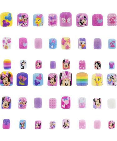 Disney Minnie Mouse 48 Pcs Press-On Nails Set for Girls - Pre-Glue Full Cover Acrylic Nail Kit for Ages 6+ - Ideal for Parties, Sleepovers & Makeovers - Buy Online on GoSupps.com