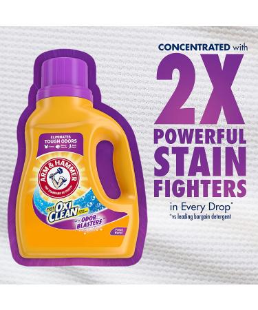 Arm & Hammer Plus OxiClean Odor Blasters Liquid Laundry Detergent - 75 Loads, Fresh Burst - 118.1 fl oz - Buy Online on GoSupps.com