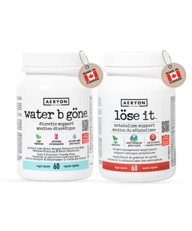 Water B Gone 20 Day Supply & Lose It 30 Day Supply - Value Pack Diuretic Pills for Women Reduce Water Retention and Bloating Find PMS Relief 60 Vegan Capsules
