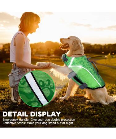 Alagirls Adjustable Pet Life Jacket for Dogs | Ripstop Dog Life Vest with Rescue Handle | Sizes S to L - Green - Buy Online on GoSupps.com
