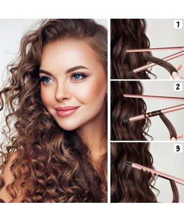 9mm Mini Curling Iron - Professional LCD Curler 140-200 Fast Heating Includes Gloves & Clips - Perfect for International Shipping - Buy Online on GoSupps.com