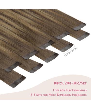 Shop Salife Tape Extensions - 10pcs Real Hair Balayage #4/27/4 Chocolate Brown to Caramel Blonde 20g 25cm Invisible Extensions - Buy Online on GoSupps.com