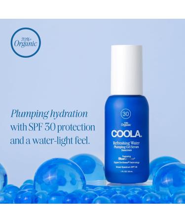 COOLA Refreshing Water Plumping Gel SPF 30 | Hydrating Face Sunscreen with Hyaluronic Acid & Organic Ingredients - 1 Fl Oz - Buy Online on GoSupps.com