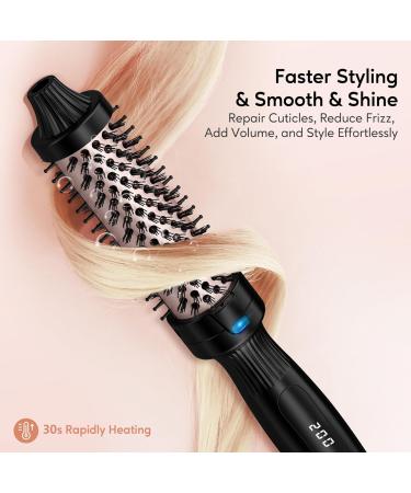 Buy Terviiiix 32mm Hot Hair Brush | Ceramic-Turmalin-Ion Volumizer for Loose Curls | 5 Temperatures Digital Display Dual Voltage - Buy Online on GoSupps.com
