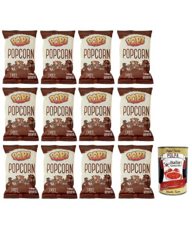 Italian Gourmet E.R. Popz Popcorn Choco Cocoa Caramelized Popcorn with Caramel Cocoa Butter (73%) Cocoa (4%) 150g Bag + Gourmet Polpa di Pomodoro Italian Box 400g