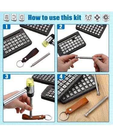 70 Piece Leather Craft Stamping Set with Alphabet, Numbers, and Patterns - Includes 2 Leather Punch Tools - Buy Online on GoSupps.com