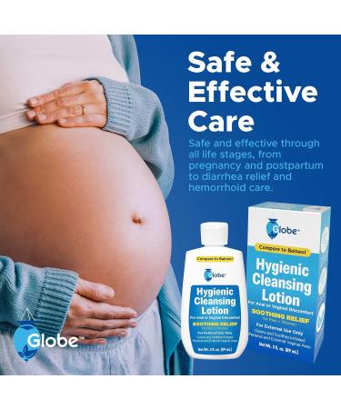 Globe Hygienic Cleansing Lotion for Men and Women, Discomfort, Pain & Itch Relief for Sensitive Areas, Cooling, Non-Irritating & Non-Drying Gentle Personal Care Cleanser, Travel Must Have,3 oz Bottle - Buy Online on GoSupps.com