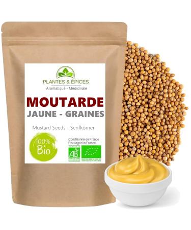 Organic Yellow Mustard Seed 1kg - Ideal Homemade Mustard Recipe - Resealable Biodegradable Freshness Bag (1)