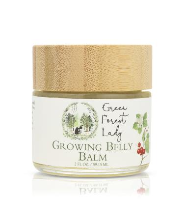 Green Forest Lady-Organic Growing Belly Balm to Support Skin as it Stretches in Pregnancy | Improves Elasticity | Moisturizes Skin | Soothes Itching | 2 FL. OZ./59.15 ML.