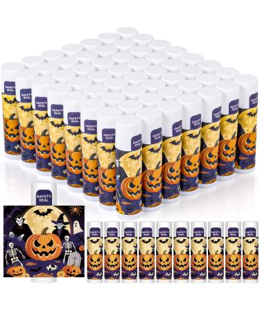 DMSKY 60 Pcs Halloween Lip Balm Bulk Halloween Party Favors Bulk Halloween Goodie Bags Fillers for Trick or Treat