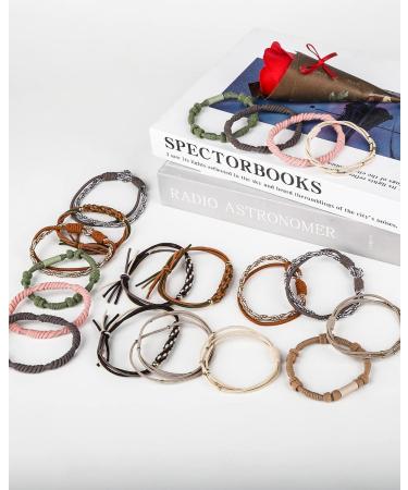 Hasoar Boho Hair Ties Bracelet Pack - 50pcs, 20+ Colors, No Damage Elastics for Thick Hair - Buy Online on GoSupps.com