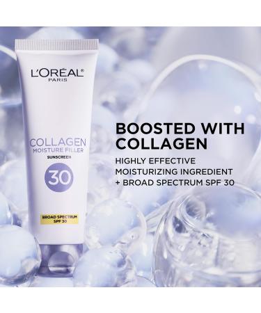 L'Oreal Paris Collagen Moisture Filler Face Cream with SPF 30 | Anti-Aging Moisturizer & Daily Sunscreen | Includes Free Face Serum Sample - Buy Online on GoSupps.com
