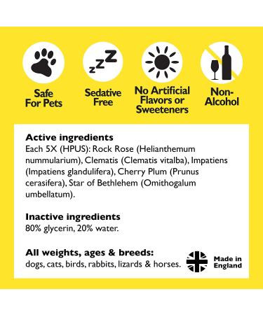Bach RESCUE REMEDY PET Dropper 20mL - Natural Stress Relief for Dogs, Cats, & Other Pets - Calming Homeopathic Flower Essence for Thunder, Fireworks, Travel, Separation - Sedative-Free - Buy Online on GoSupps.com
