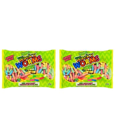 Candy Bulk: Gummy Zone Sour Wacky Worms - Sour Gummy Candy - Bulk Candy - Gummies - Candies - Bonbon - Value Pack of 2
