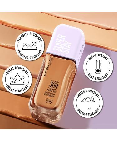  Maybelline Maybelline New York - Long-lasting liquid foundation - Ultra-resistant - Luminous matte finish - Enriched with Amino Acids - All skin types - Superstay 30H Lumi-Matte - Shade: 335-35 ml - Buy Online on GoSupps.com